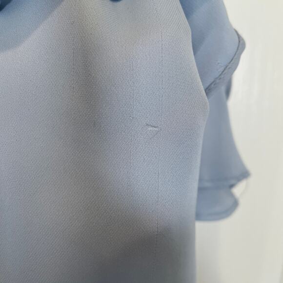 Revolve L'Academie Off the Shoulder Bodysuit Blue Ruffle Monaco S - Picture 7 of 9